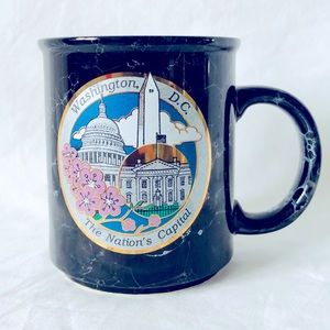 2/$20 - Vintage Washington DC Marbled Stone-Look with Gold Coffee Mug